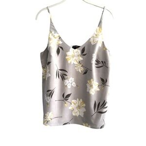 Banana Republic V-neck Camisole Top Floral Gray White Size S